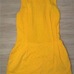 Zara Vibrant Yellow Textured Midi Dress